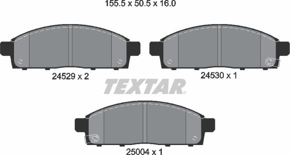 Textar 2452905 - Brake Pad Set, disc brake autospares.lv