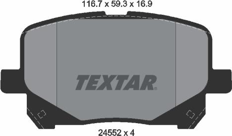 Textar 2452201 - Brake Pad Set, disc brake autospares.lv