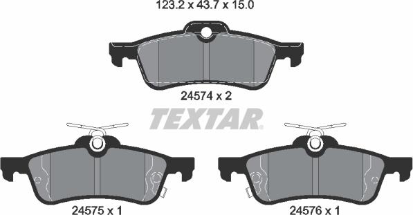 Textar 2457401 - Brake Pad Set, disc brake autospares.lv