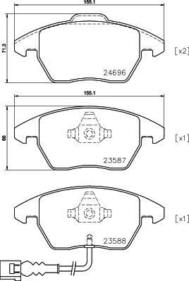 Textar 2469682 - Brake Pad Set, disc brake autospares.lv