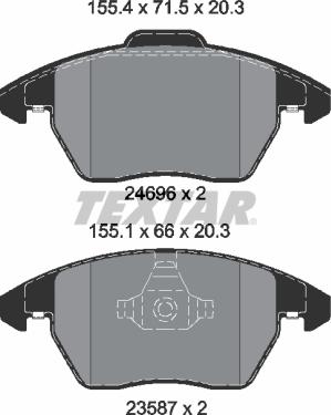 Textar 2469601 - Brake Pad Set, disc brake autospares.lv