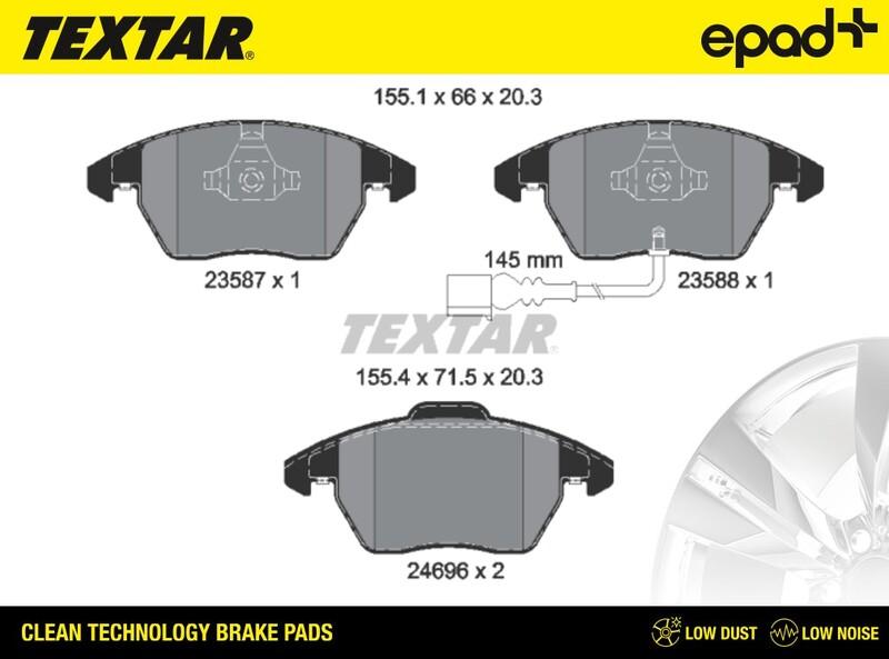 Textar 2469602CP - Brake Pad Set, disc brake autospares.lv