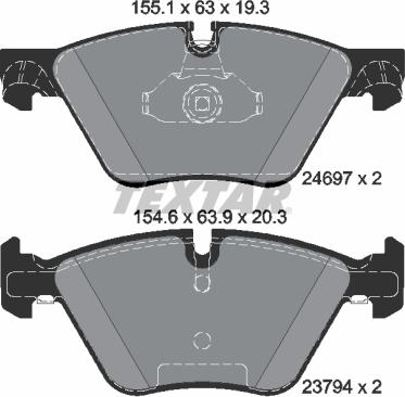 Textar 2469781 - Brake Pad Set, disc brake autospares.lv