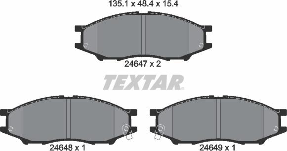 Textar 2464701 - Brake Pad Set, disc brake autospares.lv