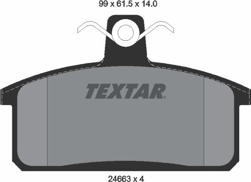 Textar 2466301 - Brake Pad Set, disc brake autospares.lv