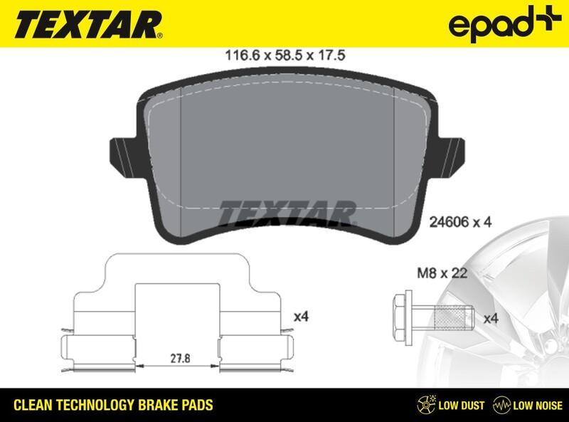 Textar 2460601CP - Brake Pad Set, disc brake autospares.lv