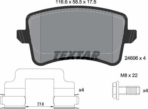 Textar 2460681 - Brake Pad Set, disc brake autospares.lv