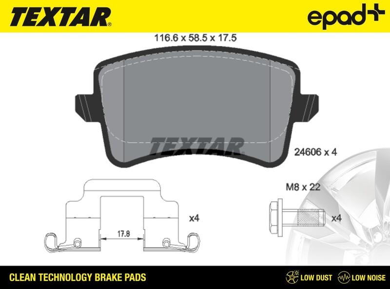 Textar 2460602CP - Brake Pad Set, disc brake autospares.lv