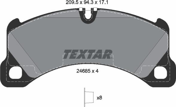 Textar 2468501 - Brake Pad Set, disc brake autospares.lv