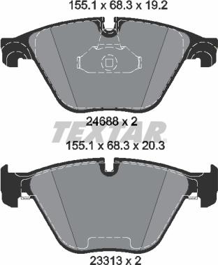 Textar 2468881 - Brake Pad Set, disc brake autospares.lv