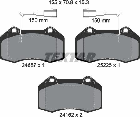 Textar 2468701 - Brake Pad Set, disc brake autospares.lv