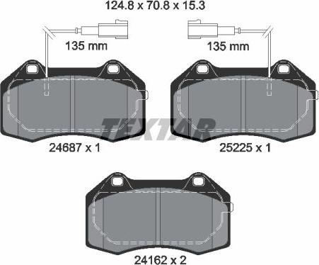 Textar 2468703 - Brake Pad Set, disc brake autospares.lv