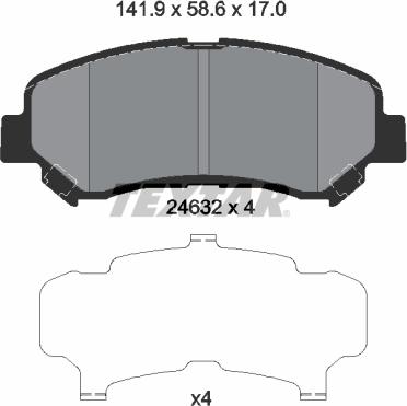 Textar 2463201 - Brake Pad Set, disc brake autospares.lv