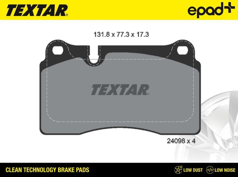 Textar 2409801CP - Brake Pad Set, disc brake autospares.lv