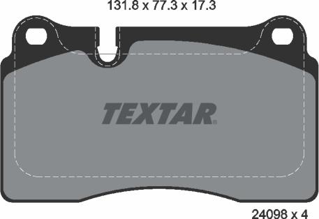 Textar 2409801 - Brake Pad Set, disc brake autospares.lv