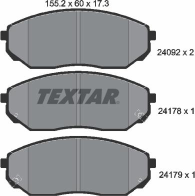 Textar 2409201 - Brake Pad Set, disc brake autospares.lv