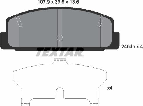 Textar 2404501 - Brake Pad Set, disc brake autospares.lv
