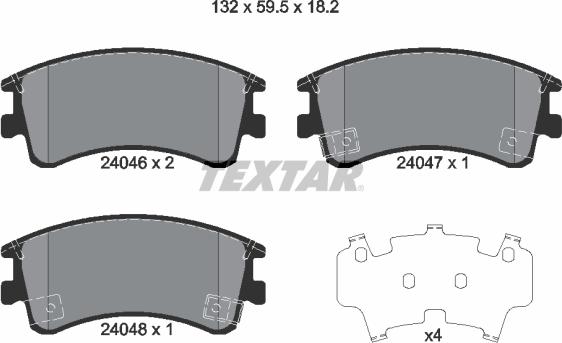 Textar 2404601 - Brake Pad Set, disc brake autospares.lv