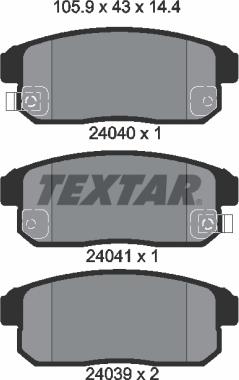 Textar 2404001 - Brake Pad Set, disc brake autospares.lv