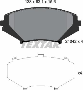 Textar 2404201 - Brake Pad Set, disc brake autospares.lv