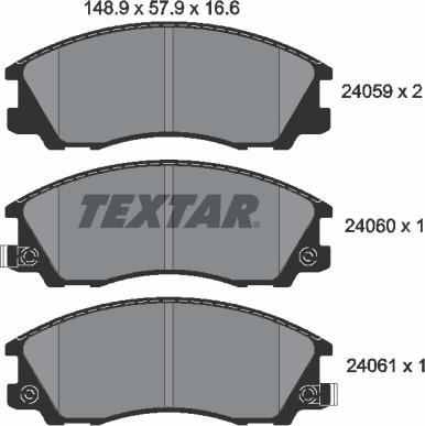 Textar 2405901 - Brake Pad Set, disc brake autospares.lv