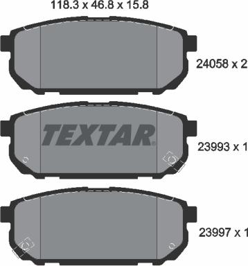 Textar 2405801 - Brake Pad Set, disc brake autospares.lv