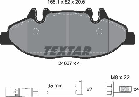 Textar 2400701 - Brake Pad Set, disc brake autospares.lv