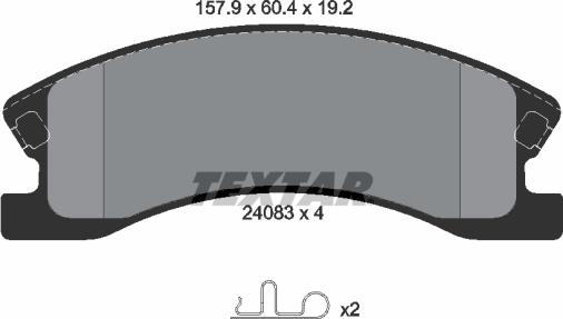 Textar 2408301 - Brake Pad Set, disc brake autospares.lv