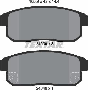 Textar 2403901 - Brake Pad Set, disc brake autospares.lv