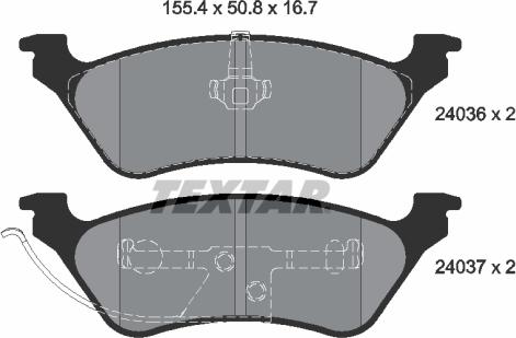 Textar 2403605 - Brake Pad Set, disc brake autospares.lv