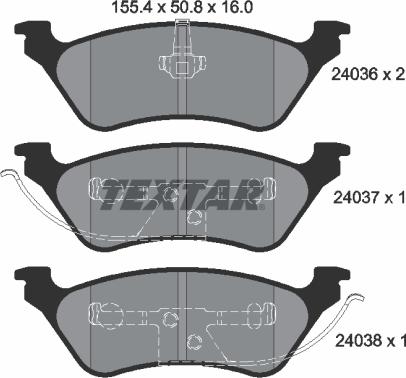 Textar 2403601 - Brake Pad Set, disc brake autospares.lv