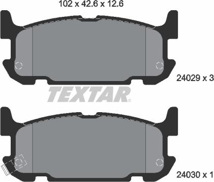 Textar 2402901 - Brake Pad Set, disc brake autospares.lv