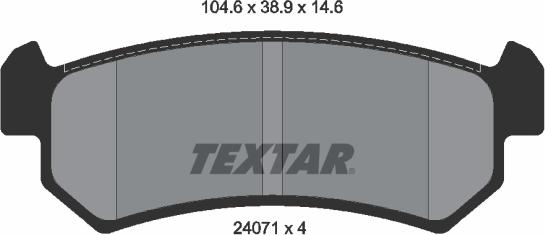 Textar 2407101 - Brake Pad Set, disc brake autospares.lv