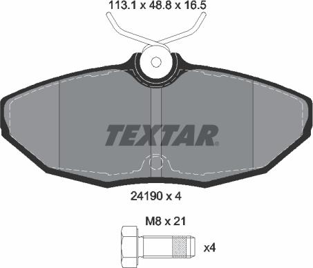 Textar 2419001 - Brake Pad Set, disc brake autospares.lv