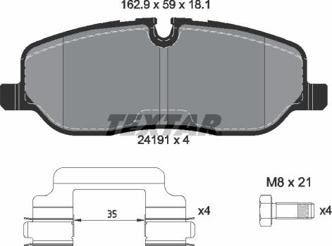 Textar 2419101 - Brake Pad Set, disc brake autospares.lv