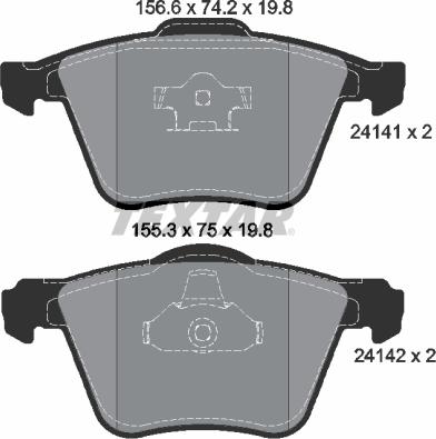 Textar 2414101 - Brake Pad Set, disc brake autospares.lv