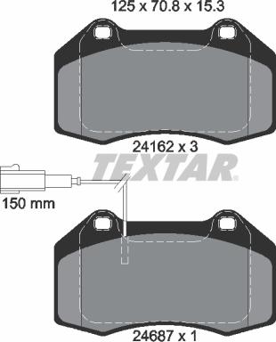 Textar 2416202 - Brake Pad Set, disc brake autospares.lv