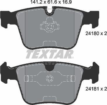 Textar 2418001 - Brake Pad Set, disc brake autospares.lv