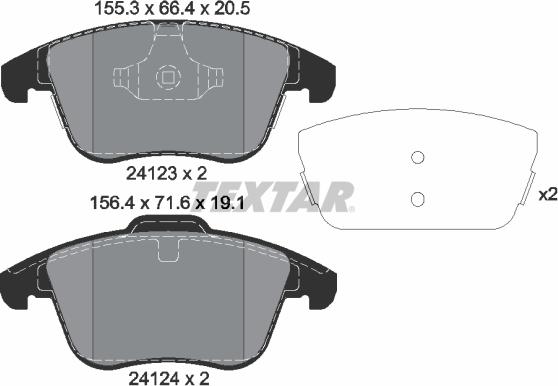 Textar 2412305 - Brake Pad Set, disc brake autospares.lv