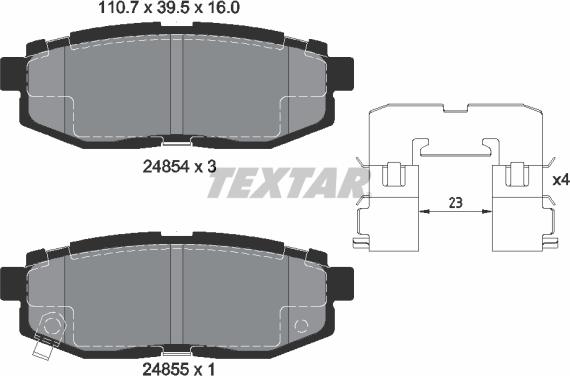 Textar 2485401 - Brake Pad Set, disc brake autospares.lv