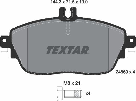 Textar 2486901 - Brake Pad Set, disc brake autospares.lv