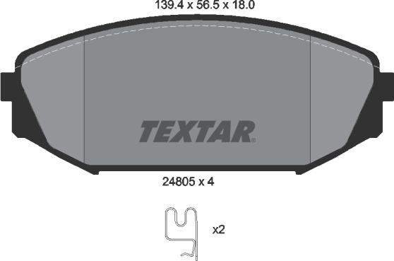 Textar 2480501 - Brake Pad Set, disc brake autospares.lv