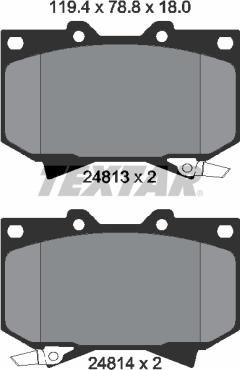 Textar 2481301 - Brake Pad Set, disc brake autospares.lv