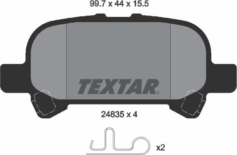 Textar 2483501 - Brake Pad Set, disc brake autospares.lv