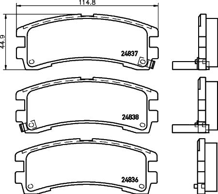 Textar 2483602 - Brake Pad Set, disc brake autospares.lv