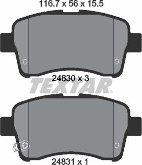 Textar 2483001 - Brake Pad Set, disc brake autospares.lv