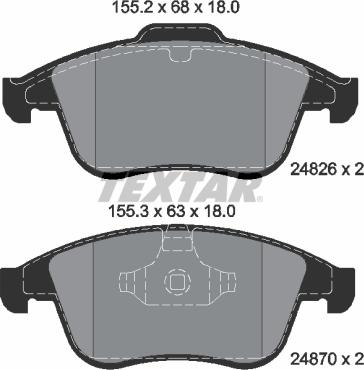 Textar 2482601 - Brake Pad Set, disc brake autospares.lv