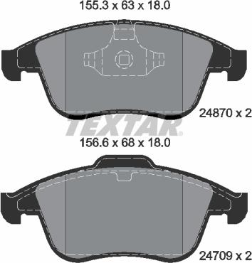 Textar 2487001 - Brake Pad Set, disc brake autospares.lv