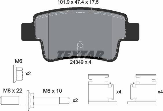 Textar 2434903 - Brake Pad Set, disc brake autospares.lv