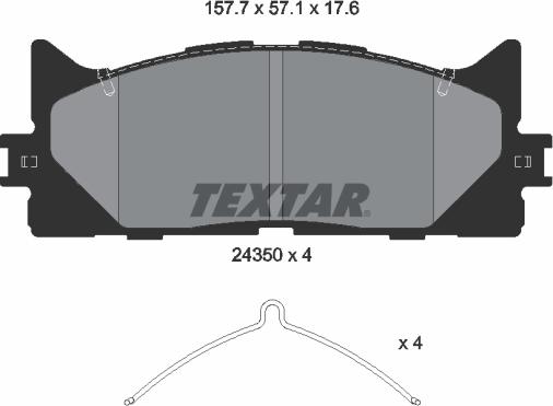 Textar 2435001 - Brake Pad Set, disc brake autospares.lv